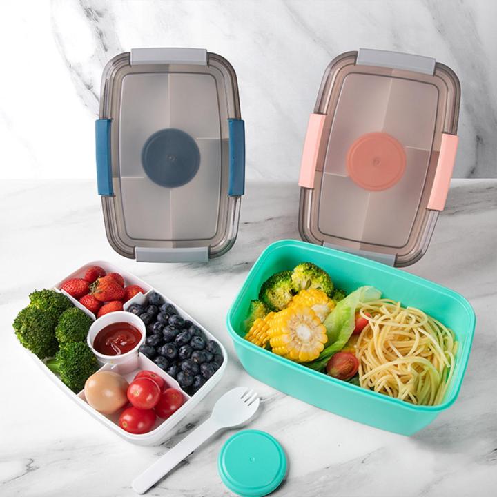 Large Salad Lunch Container Set Large Capacity Bpa-free Leak-proof ...