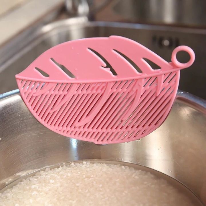 1Pc Leaf Shaped Rice Wash Gadget Noodles Spaghetti Beans Colanders Strainers Kitchen Fruit Vegetable Cleaning Tool