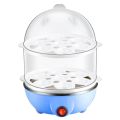 Electric Boiled Egg Cooker Boiler Heating Stainless Steel Steamer Pan Double Layer Cook Tools Kitchenware-Lemon Yellow. 