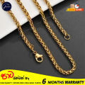 Glamon Spiga Wheat Chain Keel Link mens necklace high quality gold plated stainless steel choker gold chain for men Fashion Jewellery Necklace For Men Mala boys. 