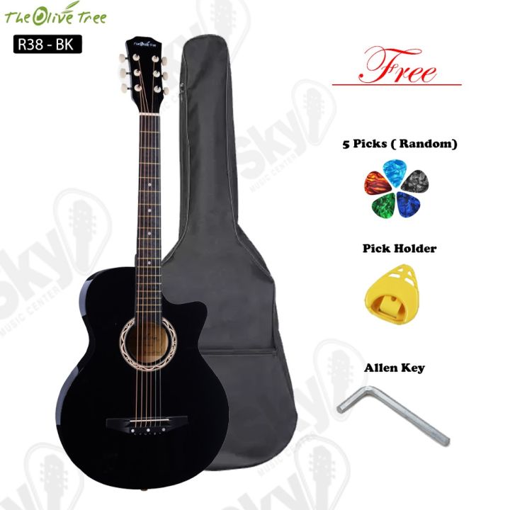 38" Acoustic Box Guitar with Bag & Accessories