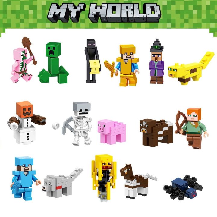 Compatible with Lego  Minecraft  Doll Toy Assembled Toy Building Blocks Steve Evil Soul Iron Puppet End Shadow Dragon Toy Boys and Girls Holiday Gift Children