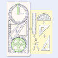 For School Multifunctional Primary School Activity Drawing Geometric Ruler Triangle Ruler Compass Protractor Set Measuring Tool JINBING. 