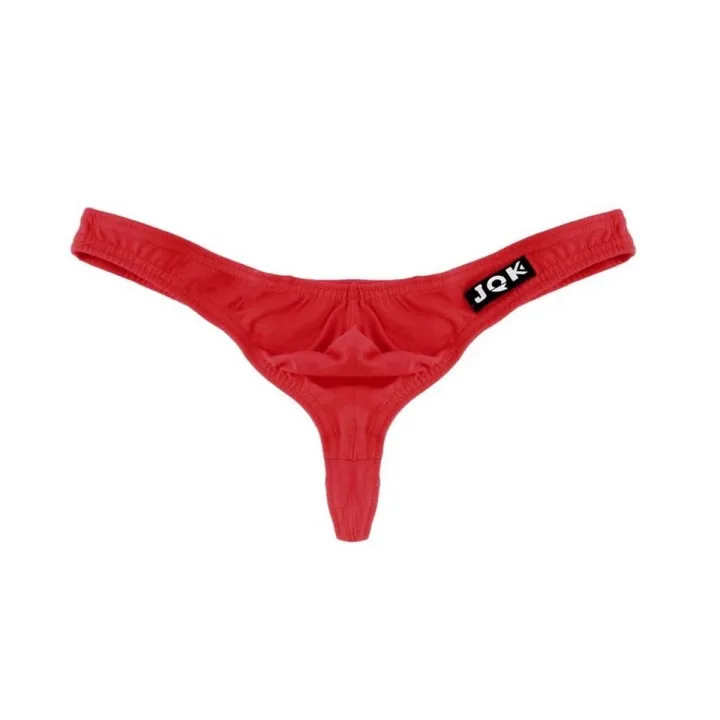 JQK Men Red Branded Thong penis pouch sexy G string underwear