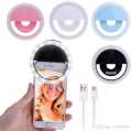 Portable & Rechargeable LED Selfie Circular Ring Light Lamp Clip-On Flash Light Camera Phone Selfie Light Best For Phones and Laptops. 