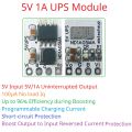 Mini UPS Module 5V 1A 3.7V 4.2V Li-Ion Charge Discharge Board for Arduino UNO MEGA2560 ESP32 Uninterrupted Power Supply. 