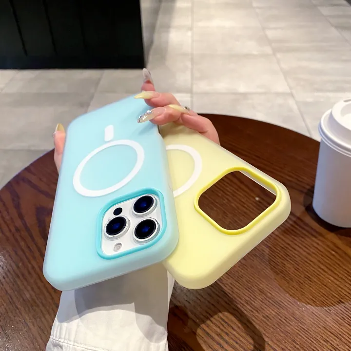 HOCE%20Candy%20Color%20Magnetic%20Phone%20Cases%20For%20iPhone%2017%2016%2015%2014%2013%2012%2011%20Pro%20Max%20Plus%2017%20Air%20MagSafe%20Case%202%20in%201%20Matte%20Back%20Soft%20Cover%20-%20Image%204