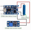 TP4056 + MT3608 Combo 18650 lithium ion battery charger and boost converter for Arduino ESP32 Node MCU DIY Projects. 