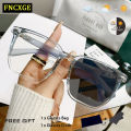 FNCXGE Photochromic Glasses Anti Radiation Men Ladies Fashion Korean Style Computer Anti Blue Light Eyewear UV400  Auto Changing Color Replaceable Lens Unisex. 