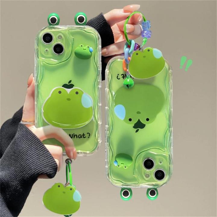 Casing For Samsung Galaxy A14 5G A13 4G A21S A22 A23 A04S A04 A04E A02 A02S A03 Core cover Soft Silicone Back Cover Curly Wave Frame Cute 3D Panda Ears Ugly Frog Eyes Doll Fashion INS Bumber TPU Shockproof Full Protection Luxury Cartoon