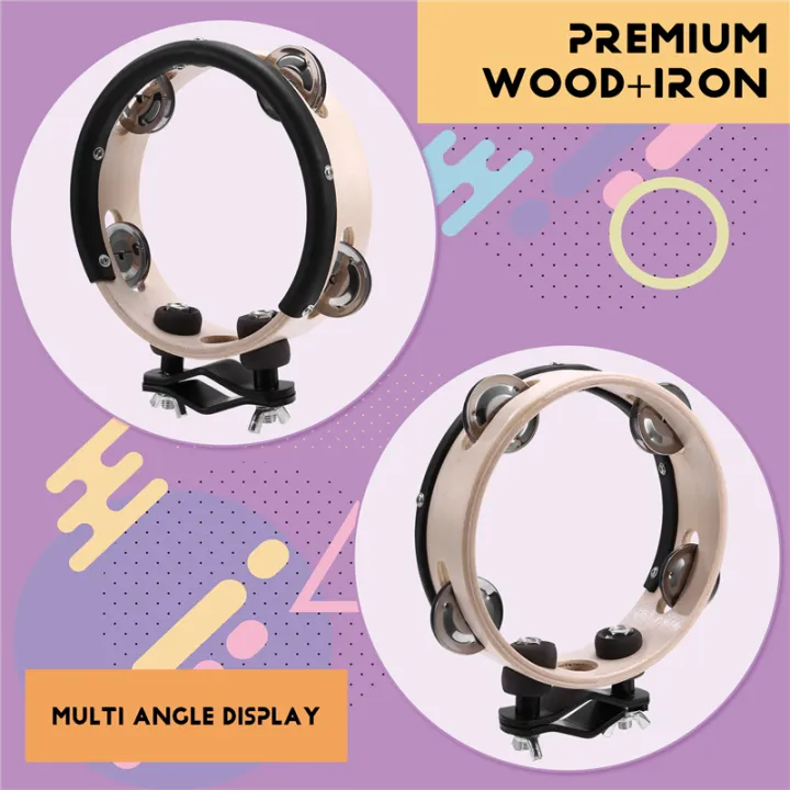 Drum Circle Double Row Rattle Drum Rings Tambourine Drum Tamborine ...