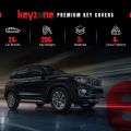 Keyzone® Striped Silicone Key Cover Compatible for Mahindra Marazzo, Scorpio-N, Bolero, Scorpio, TUV300 Plus, Thar, XUV400, XUV700, XUV300 3 Button flip Key (Brown) SAM2. 