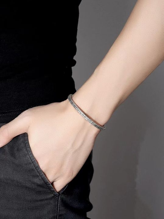 New%202023%20Silver%20Colour%20Auspicious%20Totem%20Bracelets%20Men%20Ethnic%20Open%20Bracelet%20Party%20Jewelry%20Accessories%20Gift%20-%20Image%203