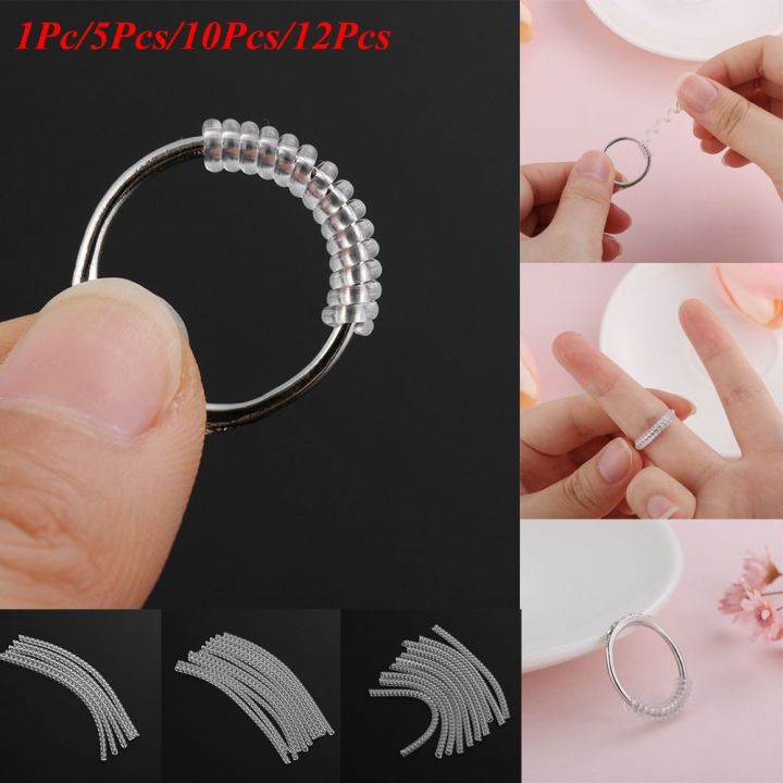 1Pc/5Pcs/10Pcs/12Pcs Useful Jewelry Parts Invisible Resizing Tools Tightener Reducer Ring Size Adjuster Shell Hard Guard