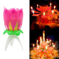 Music Candle Light Birthday Blossom Lotus Sparkling Flower Candles Light Wedding Birthday Party Flower Event Festive. 