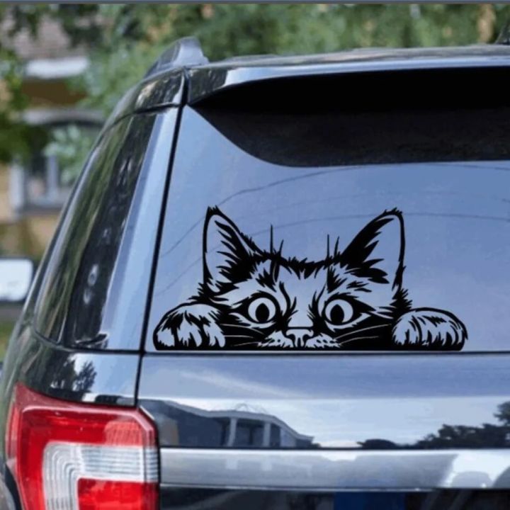 Cartoon Cat Peeking Car Sticker Decal Pet Animal for Auto Vehicle Windshield Bumper Pickup Tailgate Offroad Truck Vinyl Decor