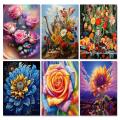 RUOPOTY Diamond Painting Flower Needlework 30x40cm Embroidery Sale Home Decor Rhinestones Diy Gift Art Handmade Round Drill. 