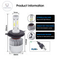 Vocoal 2 PCS Automobile 8000LM LED Headlight Lamp S2 Auto Car Headlight Car Front Light 360 Beam Bulb Auto Head Light H4/HB2/9003. 