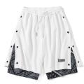 Charles Peach Heart Shorts for Men Sports Fashion Loose Paisley Two-Piece Breasted Summer Leisure Cropped Pants. 