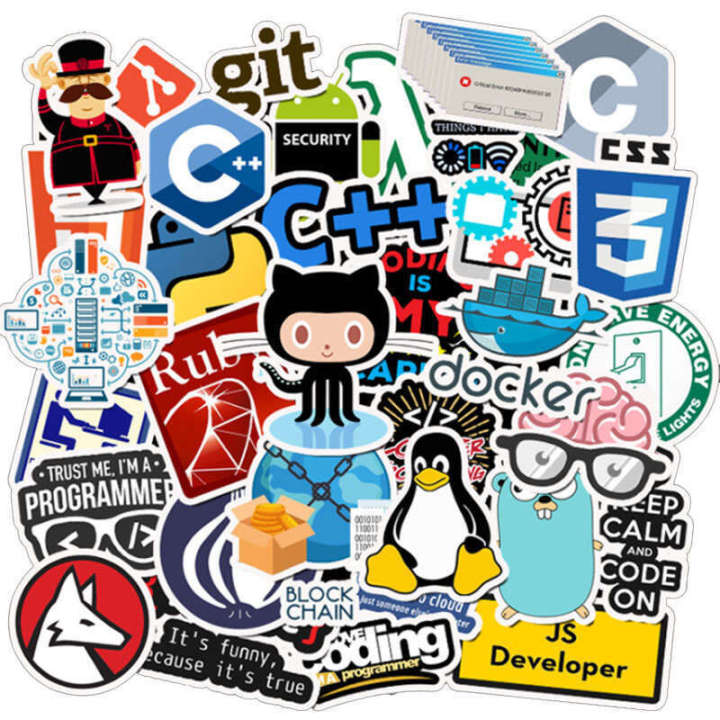 50 Programmer Software Programming Language for Laptop iPad Notebook Creative Stickers