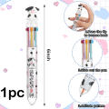 Ballpoint Pen 0.5 mm Retractable Multi Color Pen Cow Desk Accessories Cow Printed Ballpoint Pens with 10 Colors for Office. 