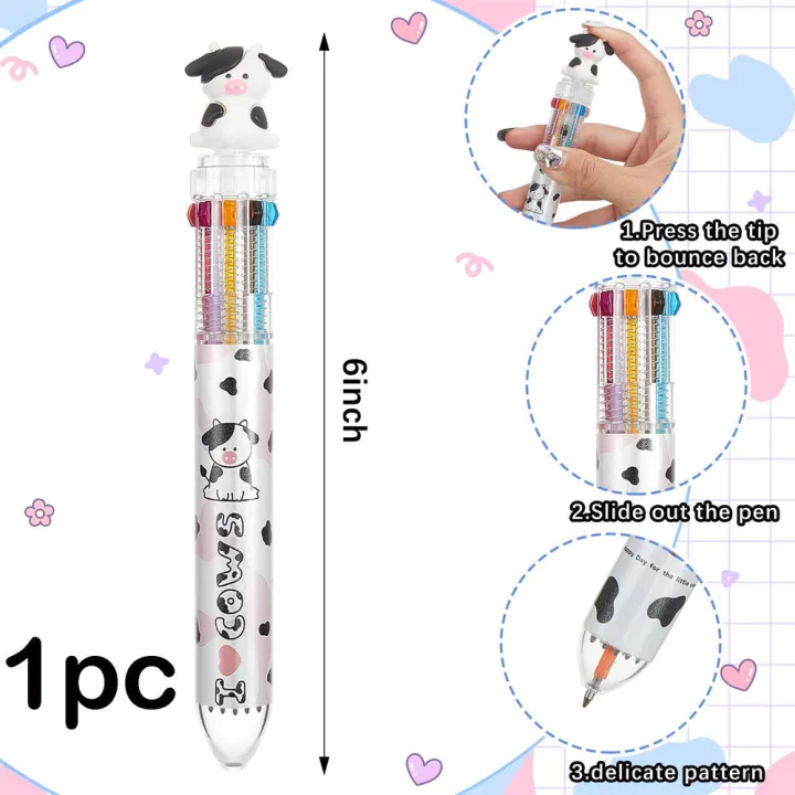Ballpoint%20Pen%200.5%20mm%20Retractable%20Multi%20Color%20Pen%20Cow%20Desk%20Accessories%20Cow%20Printed%20Ballpoint%20Pens%20with%2010%20Colors%20for%20Office%20-%20Image%207