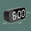 Smart Digital Alarm Clock Bedside,Red LED Tl USB Desk Clock with 12/24H Date Tature Snooze for Bedroom,Black. 