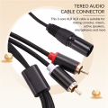 XLR To Dual Audio Cable A1 XLR Male 3 Pin To Dual Male Plug Stereo Audio Cable Amplifier Mixing Plug AV Cable 1M. 