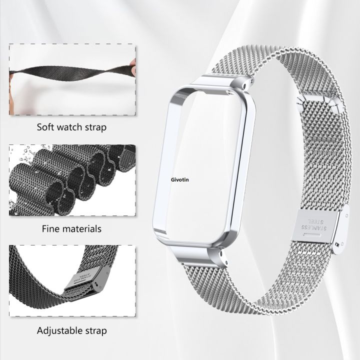 Stainless%20Steel%20Straps%20For%20Xiaomi%20Mi%20band%208%20Active%20Watchband%20Luxury%20Metal%20Wristbands%20Bracelet%20For%20Redmi%20watch%202%20Belt%20smartwatch%20-%20Image%205