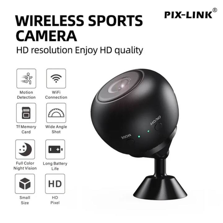 Pixlink A10 Rechargeable WiFi IP Mini Small Night Vision mini Camera Full HD Wireless Video Recorder Security Monitoring Camera Portable Smart Home Camcorders for Children and Pet