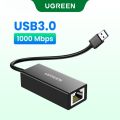 UGREEN Network Adapter USB 3.0 to Ethernet RJ45 Lan Gigabit Adapter for 10/100/1000 Mbps Ethernet Supports Nintendo Switch/TV Box Black. 
