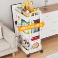 3 Tier Rolling Utility Cart Storage Shelf Movable Gap Storage Rack Kitchen Bathroom Slim Slide Organizer Shelf Livingroom Rack. 