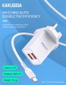 KAKUSIGA Dual Port 2.4A USB Fast Charger Set with Type-C Cable (1M Cable Included) Android Charger. 