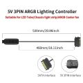 TEUCER LC-S50R Mini Adapter Controller ARGB 5V 3PIN to SATA Interface Extension Cable with Remote Control For PC Fan Light Strip. 