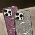 HOCE Bling Glitter Magnetic Cases For iPhone 15 14 13 12 11 Pro Max 14 15 Plus Magsafe Case Luxury Plating Soft Bumper Hard Back Phone Cover. 