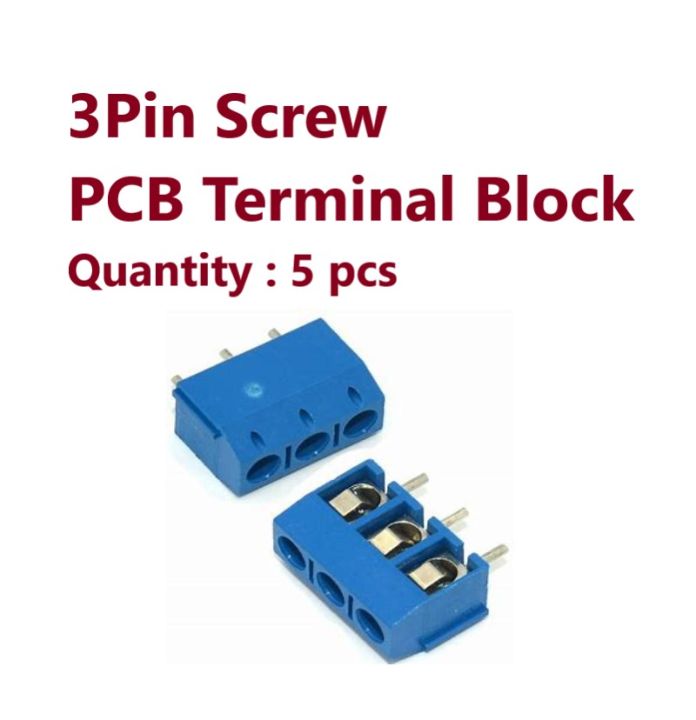 5 pcs of 3Pin Screw PCB Terminal Block Connector