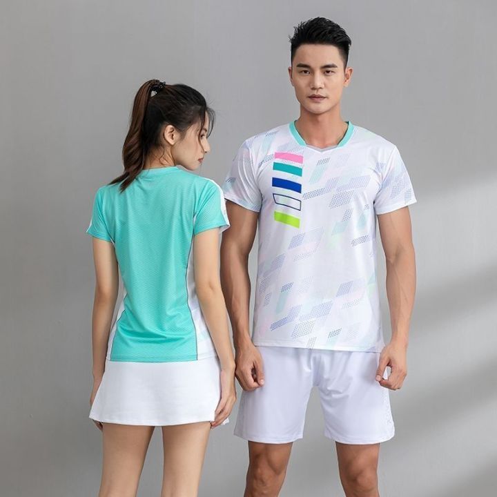 New Quick-Drying Badminton Clothing Suit Women's Men's Custom Table Tennis Dress Summer Short-Sleeved Tennis Team Sportswear