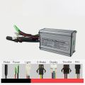 (GGBR) Electric Bicycle KT-15A Controller 36V/48V 6 Tube Squarewave SM Connector Controller with Double Head Light Wire. 