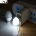 Energy Saving Night Light Plug-in LED Feeding Socket Lamp Indoor Lighting Bedroom Night Bedside Lamp US Two-color Lamp 1Pcs. 