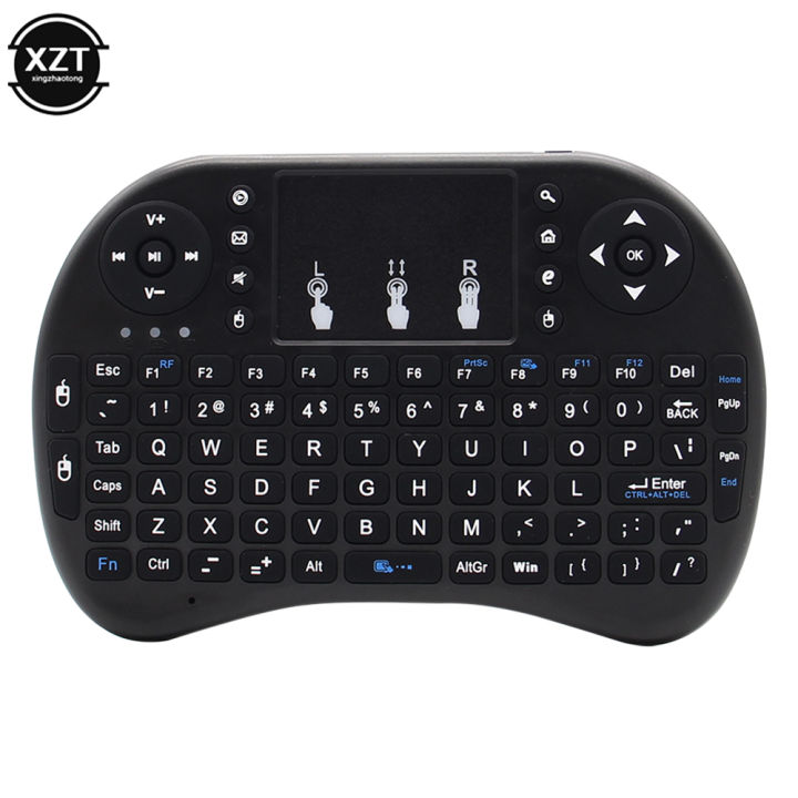 Backlit English Russian Arabic Spain Hebrew 2.4G Air Mouse Android TV Box PC i8 Mini Wireless Keyboard Remote Touchpad