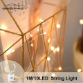 new LED Strip Light String Fairy Light Christmas Light Decoration Wedding Light Battery Operated Fairy Lights Holiday Copper Wire String Lights Multi-mode Garland Party String Lights Warm White 1M/50LED. 