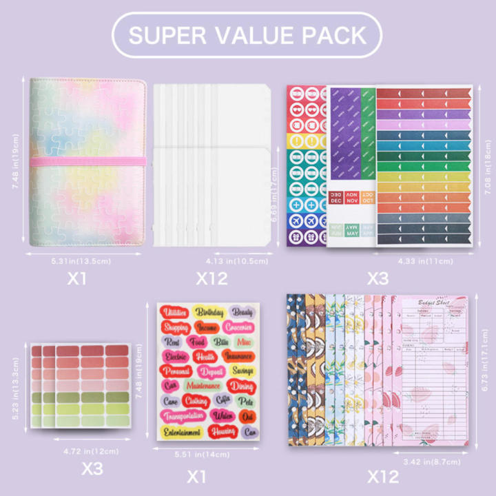 Magnetic Buckle Notebook PU Binder Buckle Notebook Fruit Budget Card Gradient Notebook Strap Notebook Binder Book