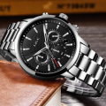 Stainless Steel / Leather Band Luxury Men Watch Quartz Analog Business Chain Casual Wrist Dial LIGEx Watches For Boys Gents TecZone LK. 