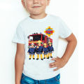 Children Cartoon Fireman Sam Printed Funny T Shirt Kids Summer Tops Baby Girls Boys Great Casual T-Shirt. 