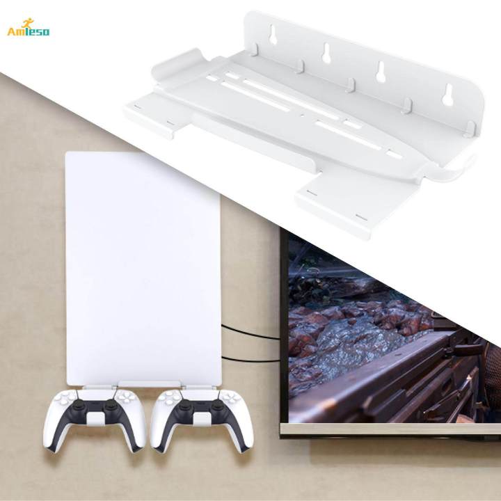 Wall Mount Bracket Set Detachable Professional Wear Resistant Host Rack Controllers White