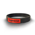 Supreme Black Silicone Mens & Womens Unisex hand band Wristband Bracelet. 