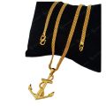 Gold Plated Bismark Chain & Pendant 18 / 24 inch Guaranteed For Men Stylish Design Fashionable High Plated Necklace With Free Gift Box. 