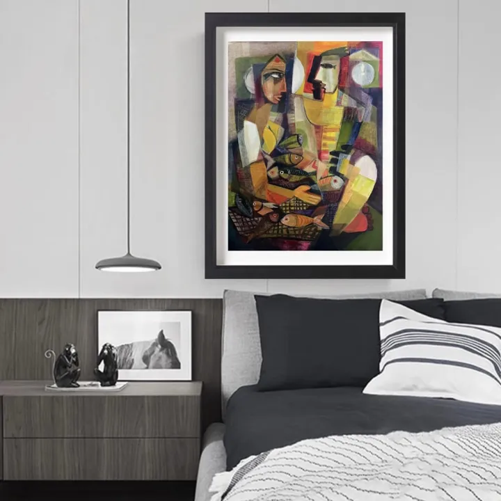 Art%20Print%20Wall%20Poster%20Wall%20Pictures%20Painting%20Wall%20Art%20for%20Bedroom%20Living%20Room%20Home%20Decor%20Frame%20Include%20%20Women%20and%20Men%20Selling%20Fish%20Segar%20Painting%20Framed%20Lithograph%2041cm%20x%2054.9cm%20-%20Image%205