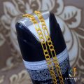 Gold Plated stylish Lara Chain 22k Men & women gold Chain Necklace Figaro Link necklace 24 Inch. 
