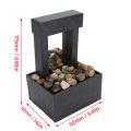 Indoor Tabletop Water Fountain Mirrored USB LED Waterfall Fountain 2 Hours Auto Power Off with Stone for Office. 